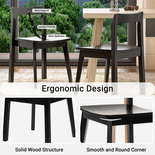 Wood Dining Chairs Set – Mid-Century Modern Accent Chair