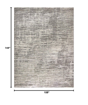 Ivory Grey Abstract Area Rug – Recycled Polyester, Low-Pile, Multi-Size