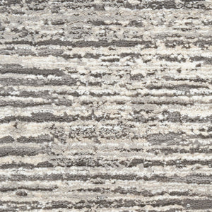 Ivory Grey Abstract Area Rug – Recycled Polyester, Low-Pile, Multi-Size