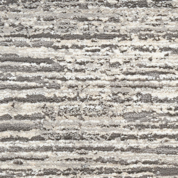 Ivory Grey Abstract Area Rug – Recycled Polyester, Low-Pile, Multi-Size