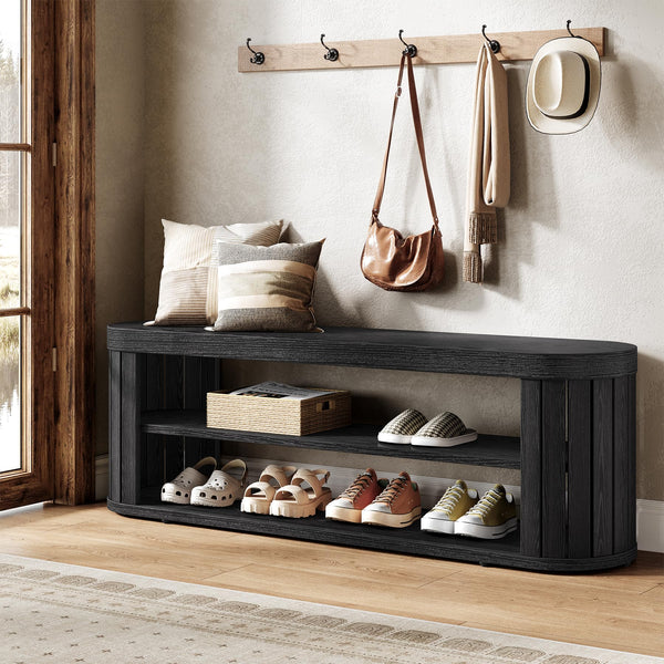 47" 2-Tier Shoe Storage Bench