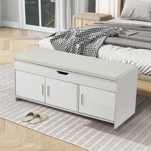 Lift Top Storage Bench with Cushioned Seat