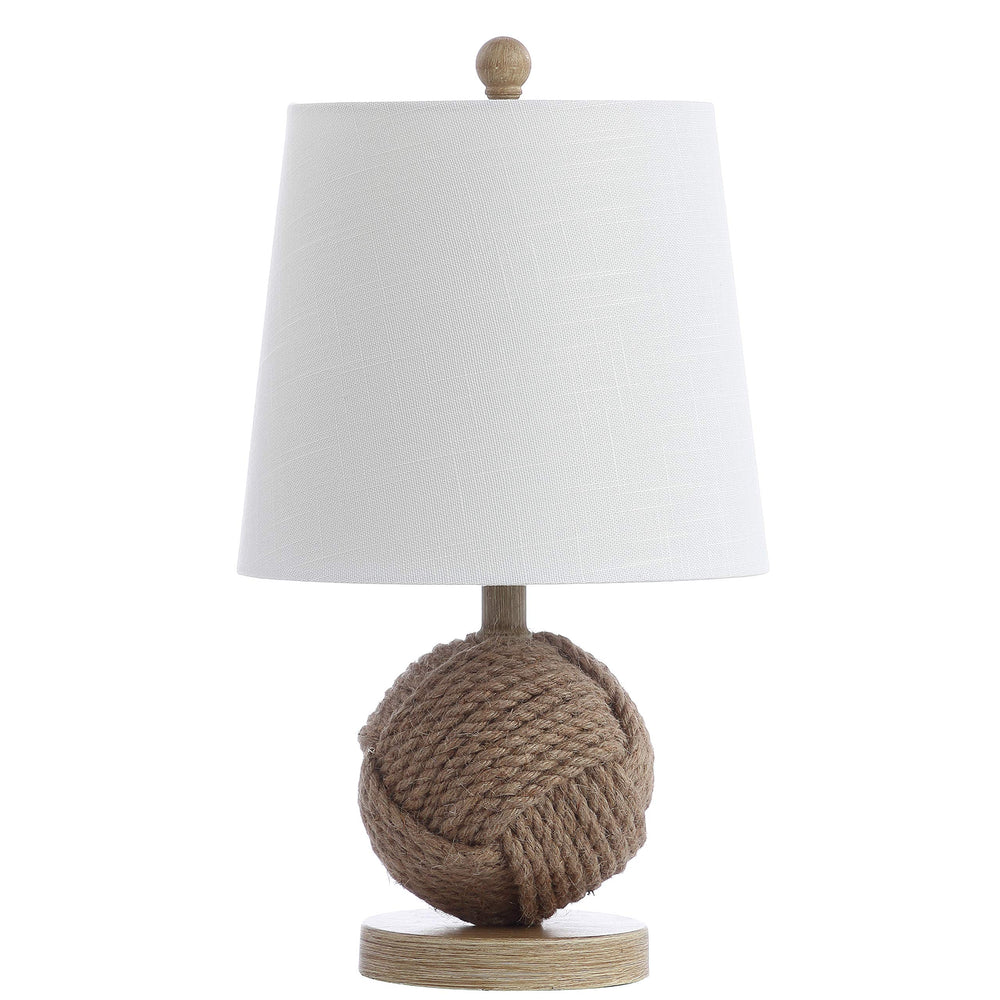 18" Natural Monkey Fist Rope Ball LED Table Lamp