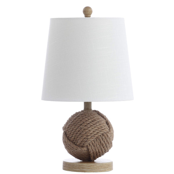 18" Natural Monkey Fist Rope Ball LED Table Lamp
