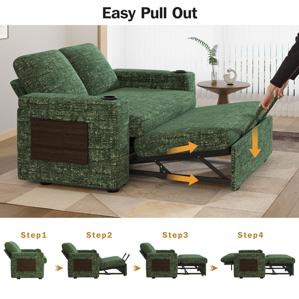 65" Convertible Loveseat Sleeper Sofa with Pull-Out Bed