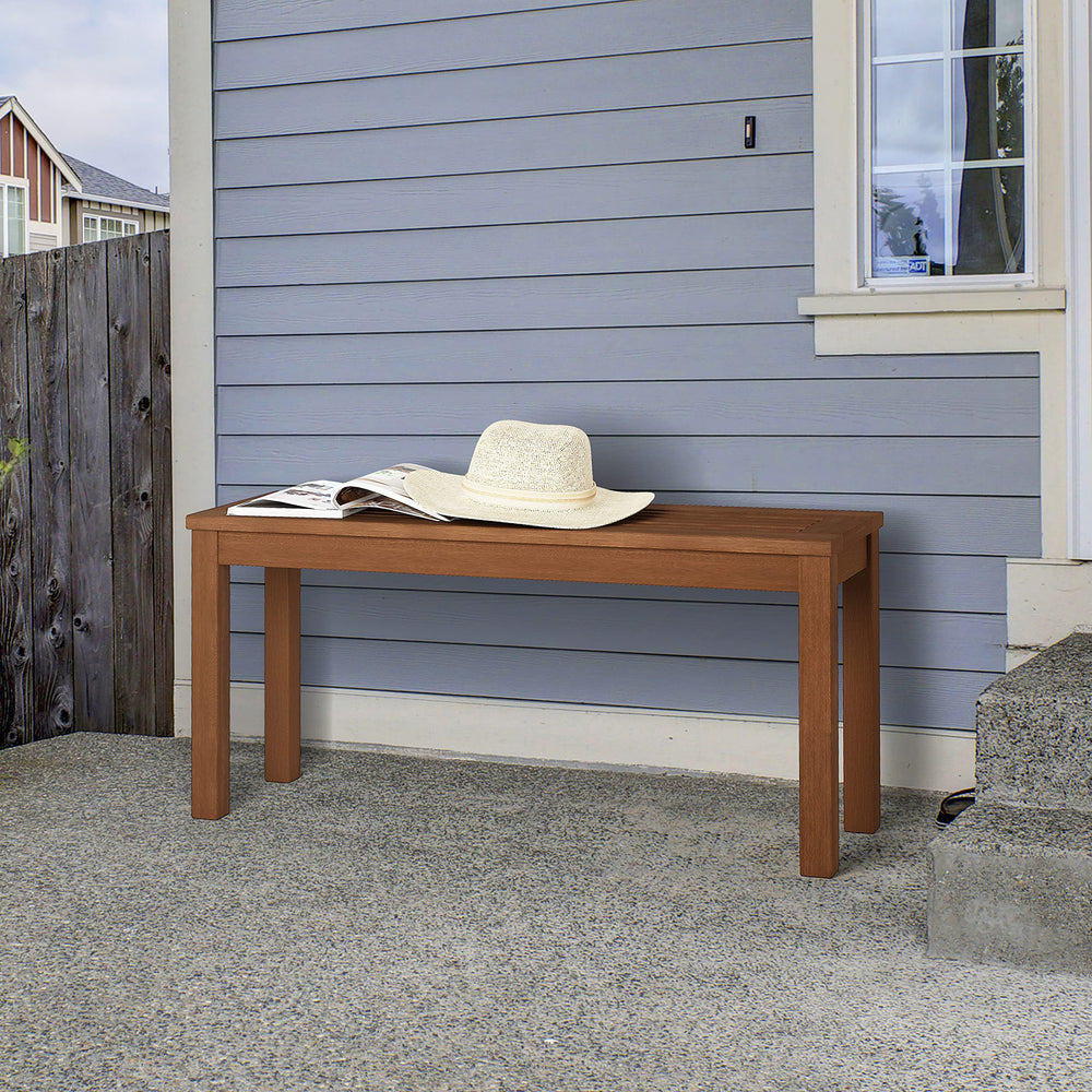 Outdoor Backless Wood Bench