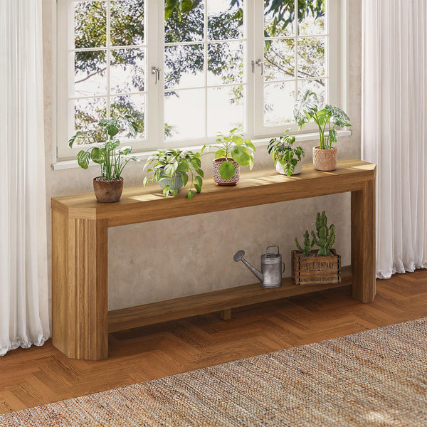 70-Inch Console Table for Entryway with Open Storage