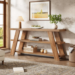70.87" 3-Tier Narrow Console Table with Storage – Farmhouse Sofa & Entryway Table