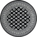 6 Ft Round Bokhara Area Rug – Polypropylene Medium Pile