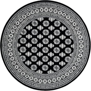 6 Ft Round Bokhara Area Rug – Polypropylene Medium Pile