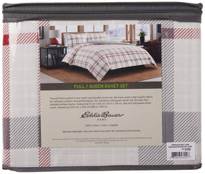 Plaid Cotton Duvet Cover Set with Shams