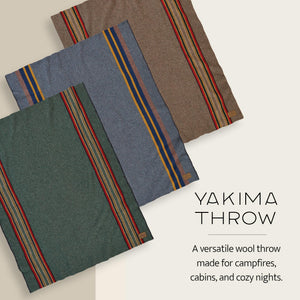 Wool Throw Blanket 54 x 66 Inch — Wool Cotton Blend, Indoor Outdoor