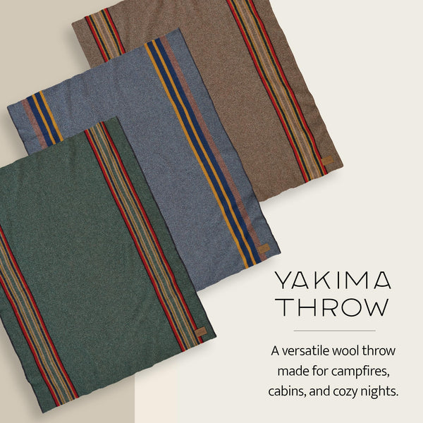 Wool Throw Blanket 54 x 66 Inch — Wool Cotton Blend, Indoor Outdoor