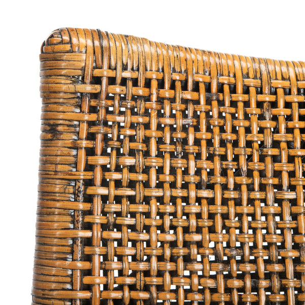 Solid Wood Rattan Arm Chair with Cotton Cushion
