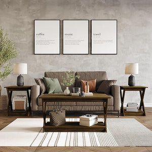 3-Piece Coffee Table Set with Open Shelf Storage