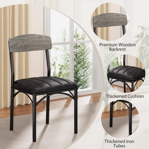 Round Dining Table Set for 4 with Storage Shelf - 47 Inch Black