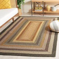 6ft Round Braided Indoor Outdoor Area Rug
