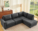 100" L-Shaped Chenille Sectional Sofa with Reversible Chaise