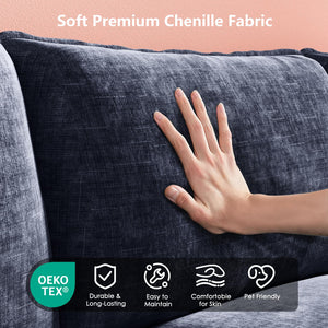 U-Shaped Modular Sectional Sofa – 5-Seat Chenille Cloud Couch with Ottoman