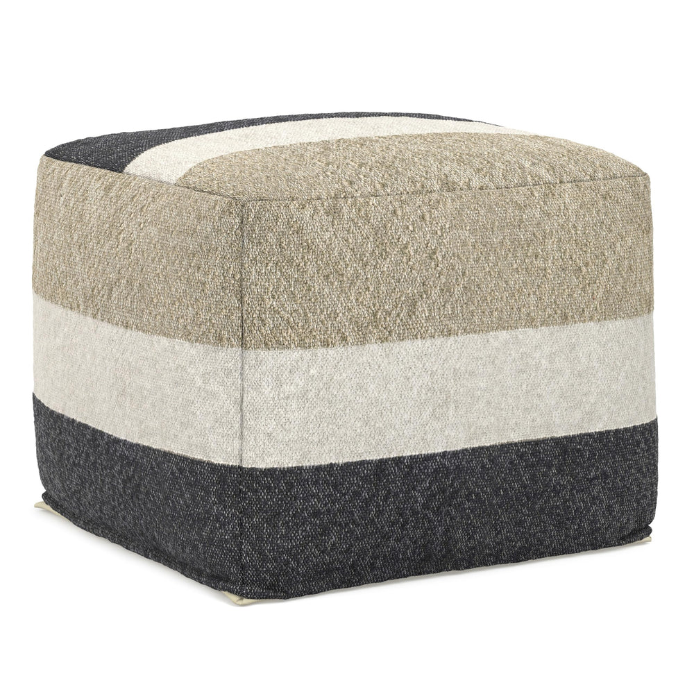 Square Pouf Ottoman 18 Inch – Multicolor Boho Footstool