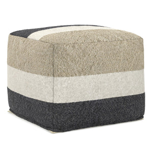 Square Pouf Ottoman 18 Inch – Multicolor Boho Footstool