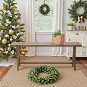 Solid Wood Rustic Farmhouse Entryway Bench