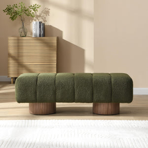 50" Boucle Fabric Dining Bench
