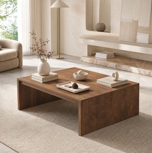 39.4" Square Fluted Coffee Table