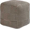 Handmade Square Pouf Ottoman | Cotton Floor Footrest & Accent Seat | 20"