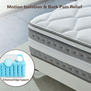 King Size Hybrid Memory Foam Pocket Spring Mattress 12 Inch