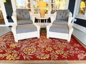 Wild Flower Cranberry Outdoor Rug 6' x 9' Rectangular