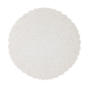 Round Tambour Accent Table – Terrazzo Finish