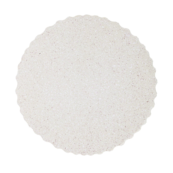 Round Tambour Accent Table – Terrazzo Finish
