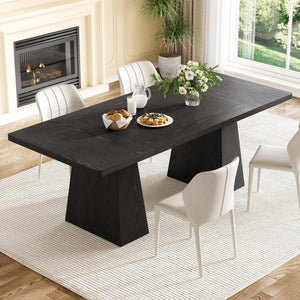 63" Rectangular Dining Table for 4–6 People with Heavy Duty Legs