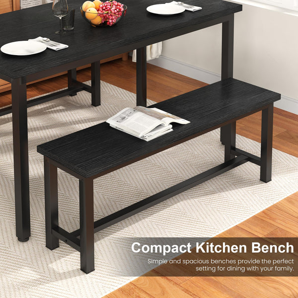 Industrial Dining Bench Set of 2 – Wood & Metal Kitchen Bench