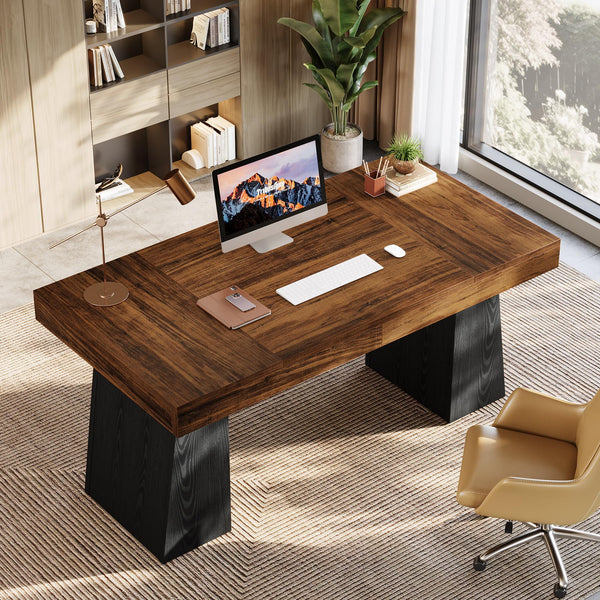 55-Inch Double Pedestal Executive Desk