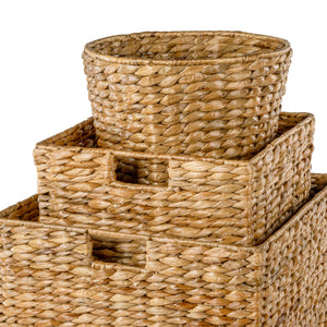 Woven Hyacinth Storage Basket Set of 10