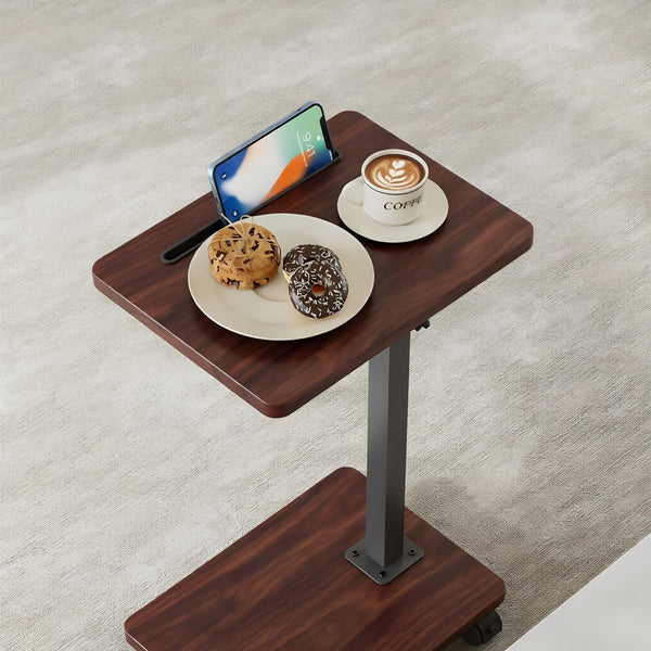 C-Shaped TV Tray Table with Adjustable Height & 360° Swivel