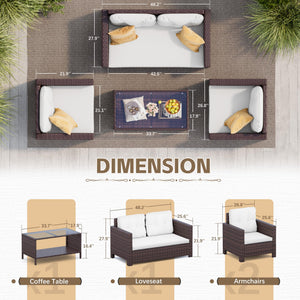 4-Piece Outdoor Wicker Patio Furniture Set