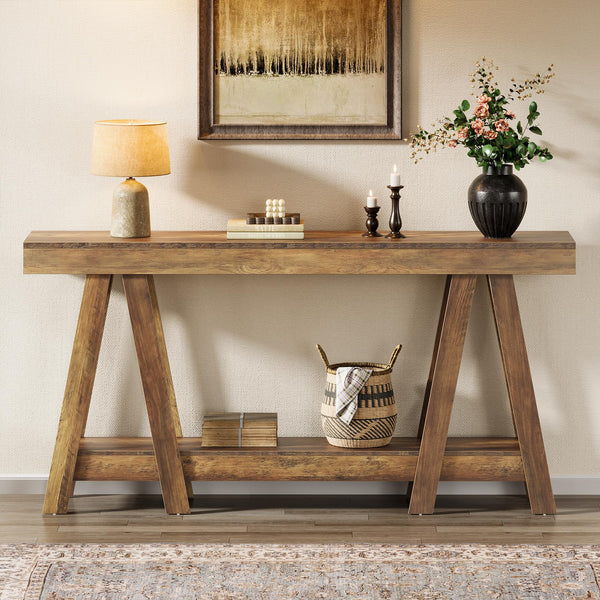 Farmhouse Console Table 2-Tier, 70.87" Wide