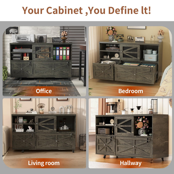 2-Drawer Lateral File Cabinet with Lock