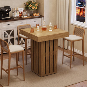 Square Bar Pub Table 39.76" – Brown