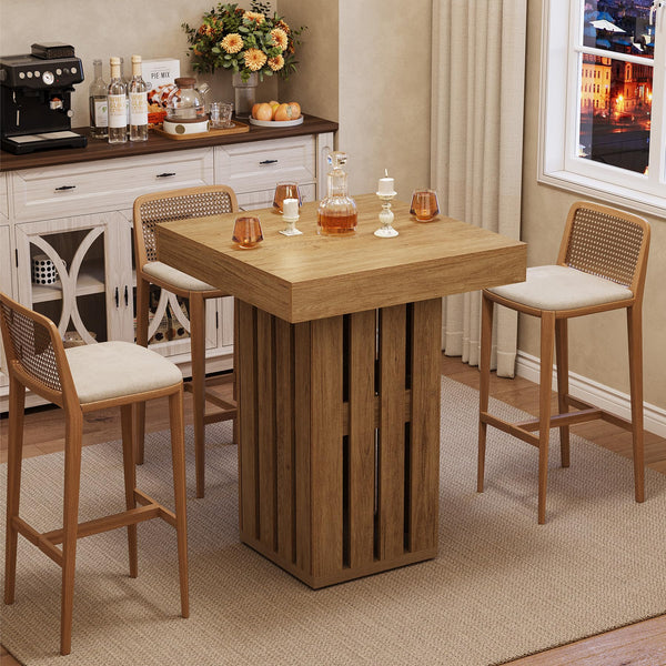 Square Bar Pub Table 39.76" – Brown