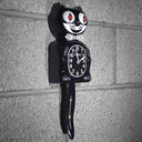 Black Jeweled Cat Wall Clock – Analog Silent Battery Powered