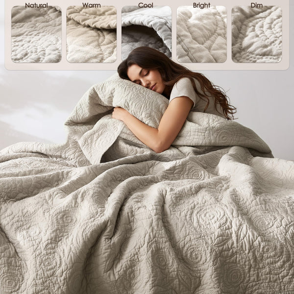Cotton Quilt Bedding Set with Pillow Shams
