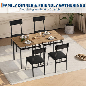 3-Piece Dining Table Set with PU Upholstered Chairs