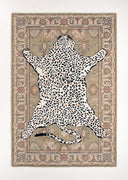 Leopard Print Wool Area Rug – Hand-Tufted, 5x8