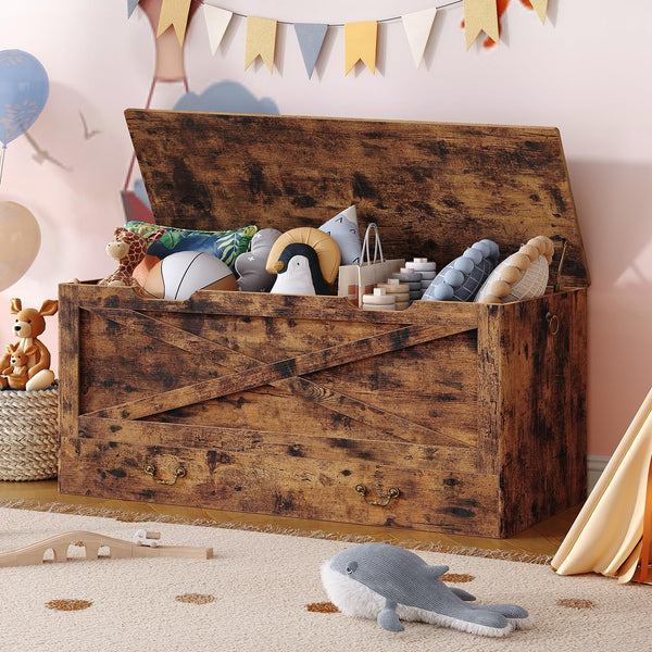 Storage Bench with Drawer, Lift Top & Pull Handles
