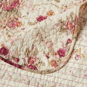 Antique Rose Full/Queen Quilt Set – Ecru
