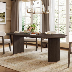 Oval Pedestal Dining Table for 6
